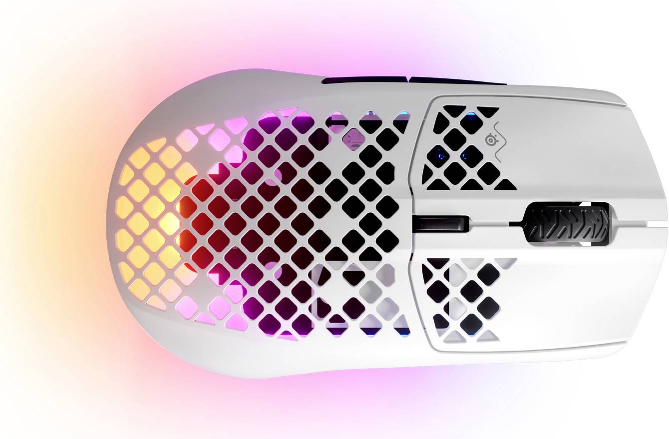 Steelseries Aerox 3 Ergonomische Gaming-Maus Bluetooth®, Funk Optisch Weiß 6 Tasten 18000 dpi Ergonomisch, Beleuchtet