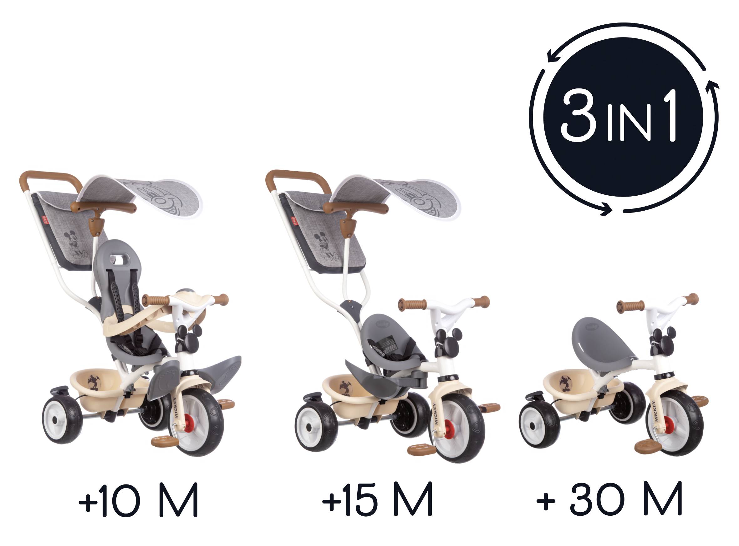 Multifunktionales, mitwachsendes Smoby Dreirad-Buggy Baby Balade Plus