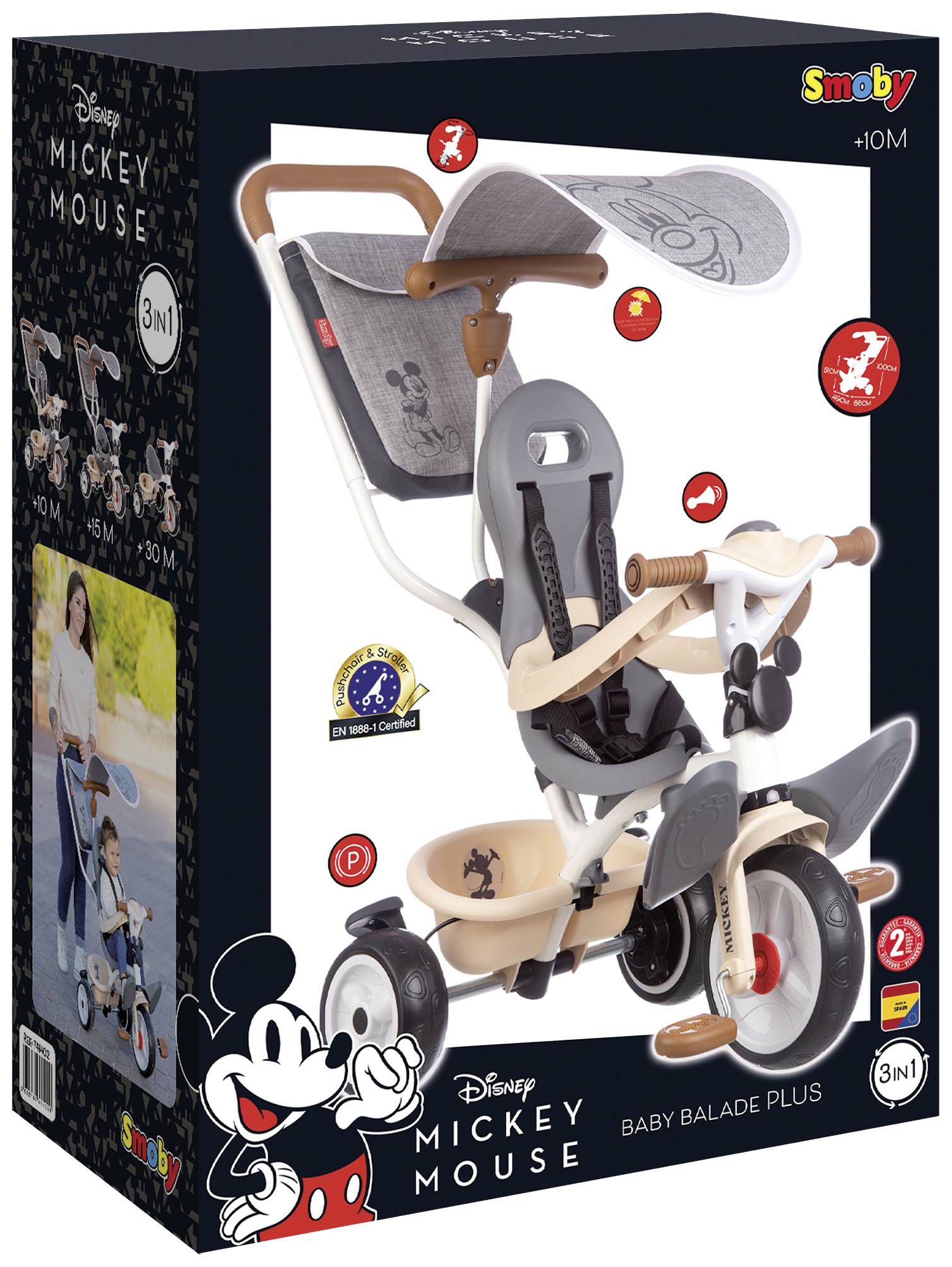 Multifunktionales, mitwachsendes Smoby Dreirad-Buggy Baby Balade Plus