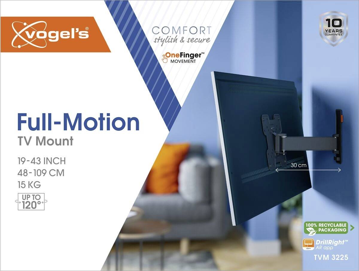 Vogel's TVM 3225 TV-Wandhalterung 48,3cm (19") - 109,2cm (43") Schwenkbar, Neigbar