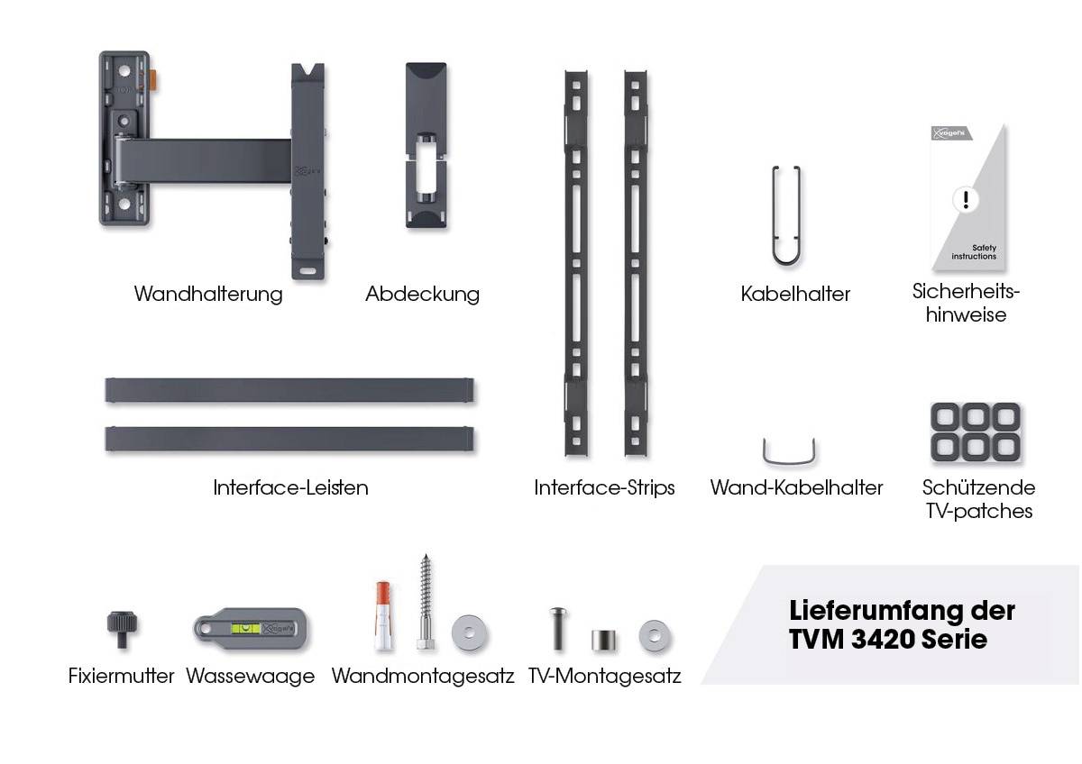 Vogel's TVM 3425 TV-Wandhalterung 81,3cm (32") - 165,1cm (65") Schwenkbar, Neigbar