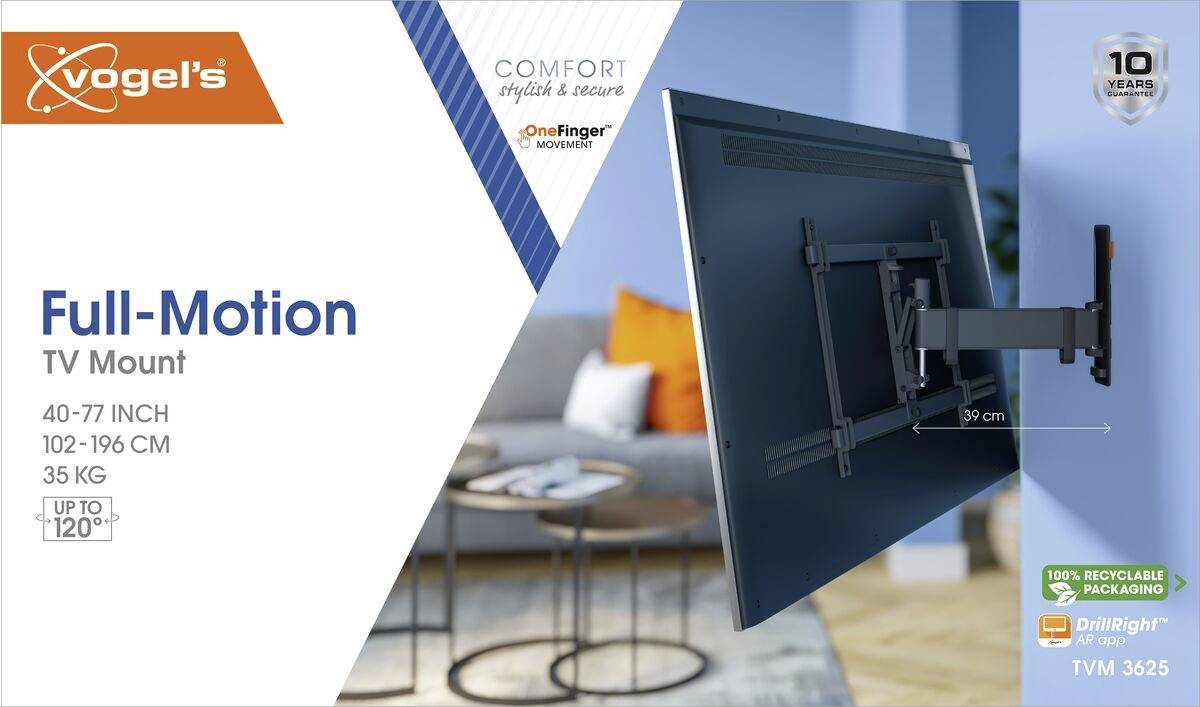 Vogel's TVM 3625 TV-Wandhalterung 101,6cm (40") - 195,6cm (77") Schwenkbar, Neigbar