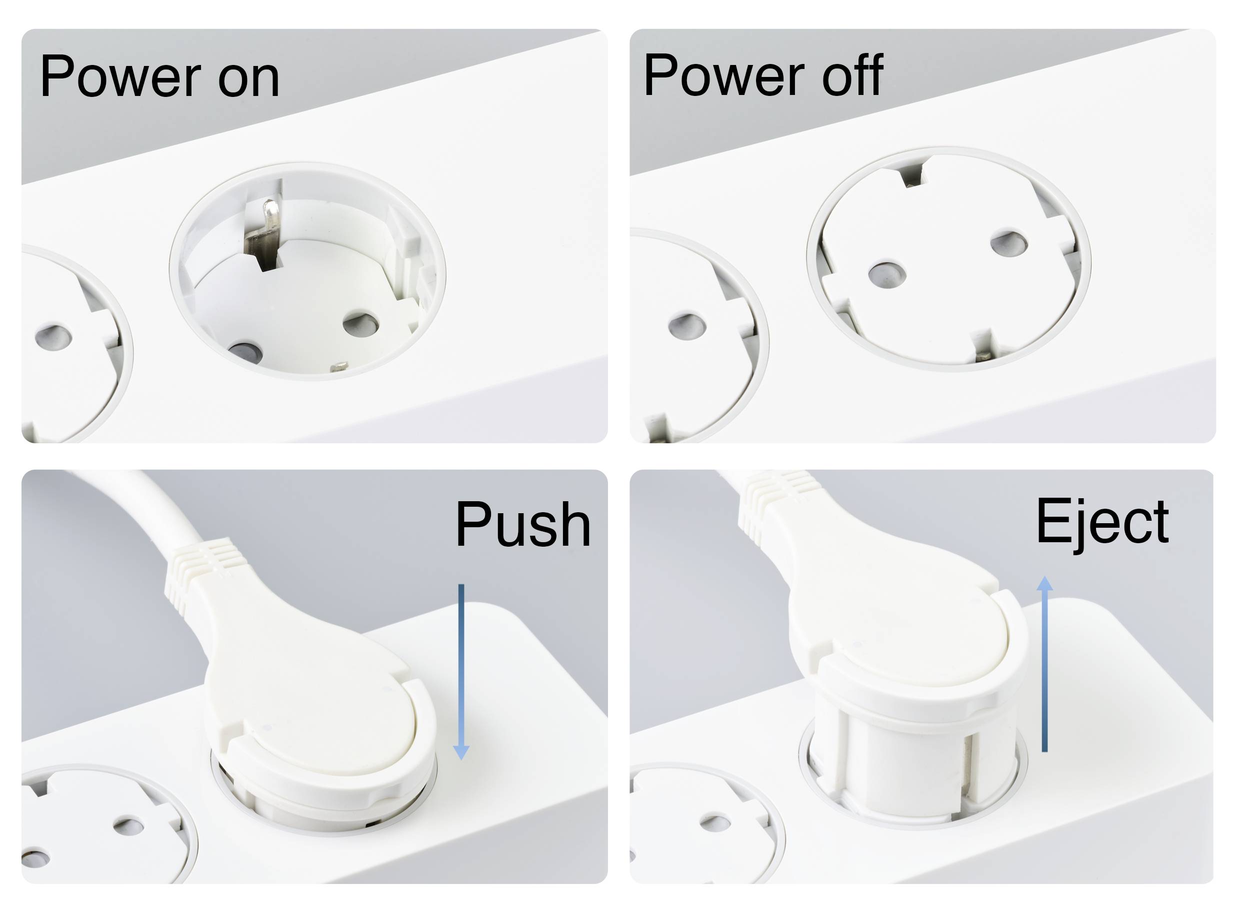 Sygonix SY-4980986 Steckdosenleiste mit Auswurf-Mechanik Weiß Schutzkontakt