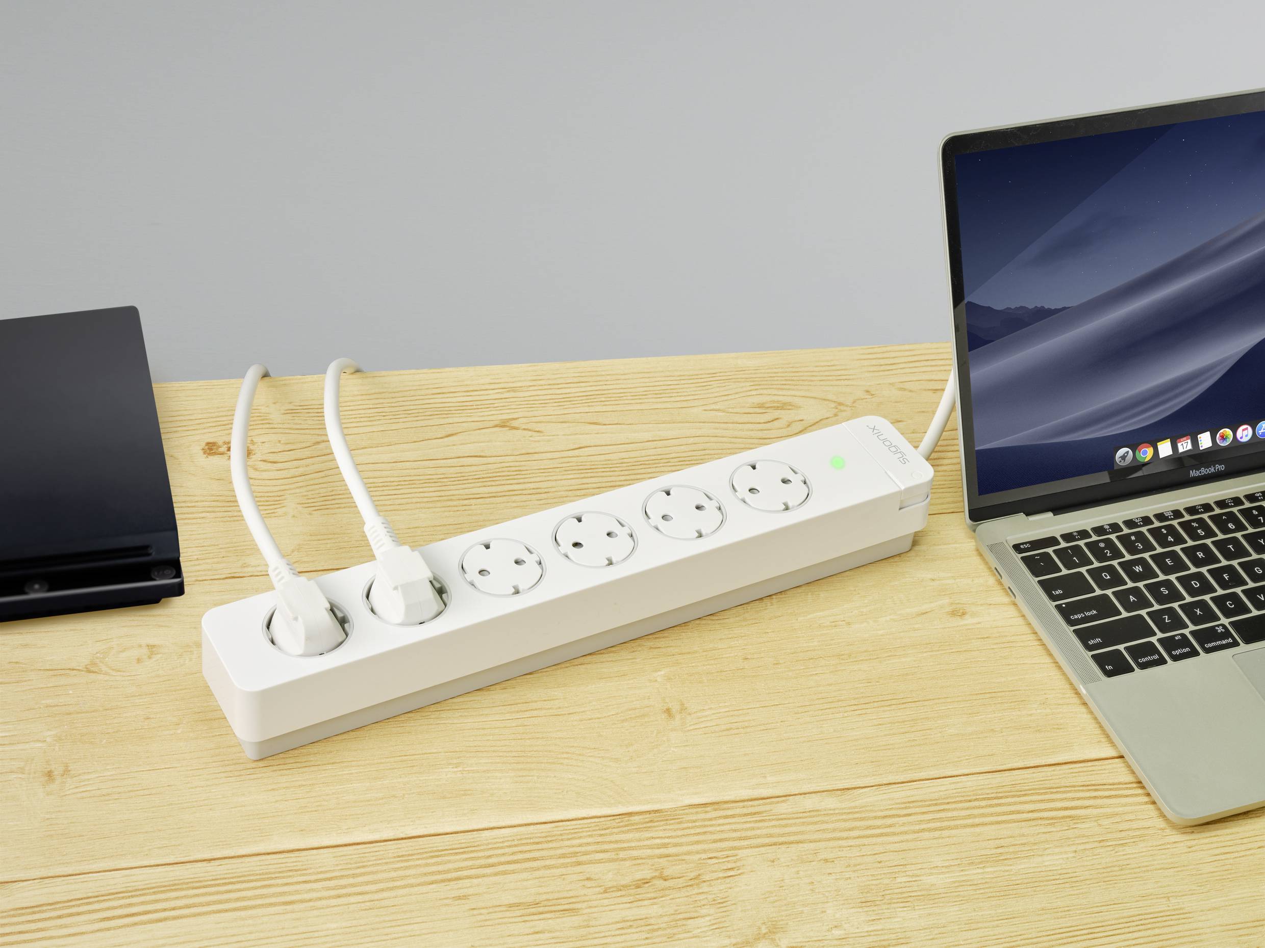 Sygonix SY-4981232 Steckdosenleiste mit Schalter, mit Auswurf-Mechanik Weiß Schutzkontakt