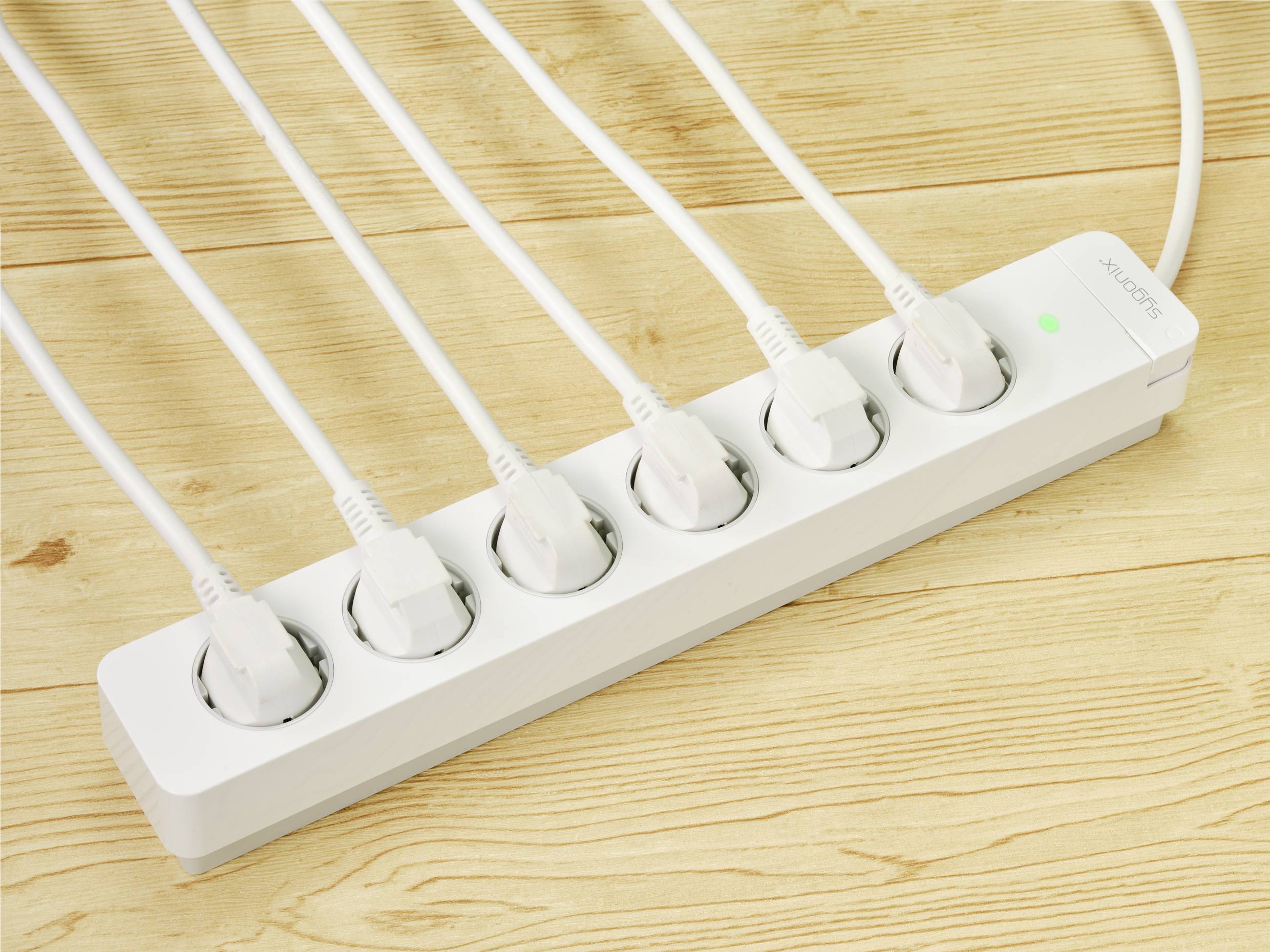 Sygonix SY-4981232 Steckdosenleiste mit Schalter, mit Auswurf-Mechanik Weiß Schutzkontakt