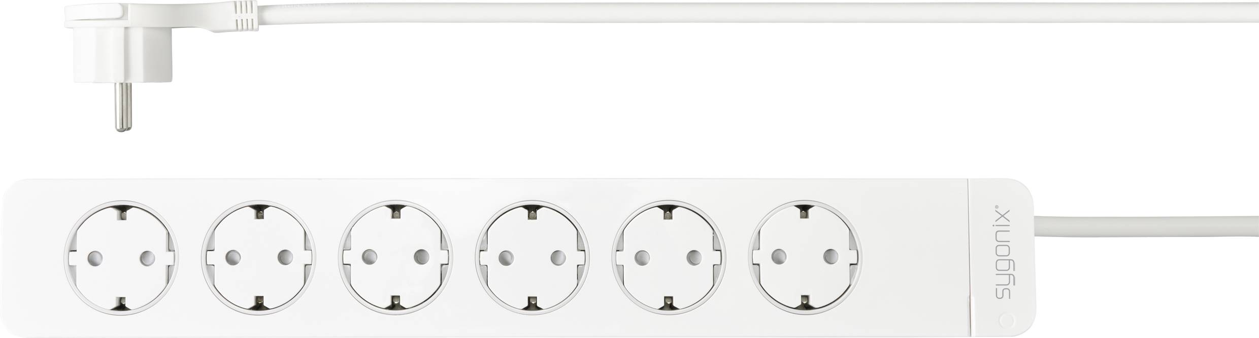 Sygonix SY-4981232 Steckdosenleiste mit Schalter, mit Auswurf-Mechanik Weiß Schutzkontakt