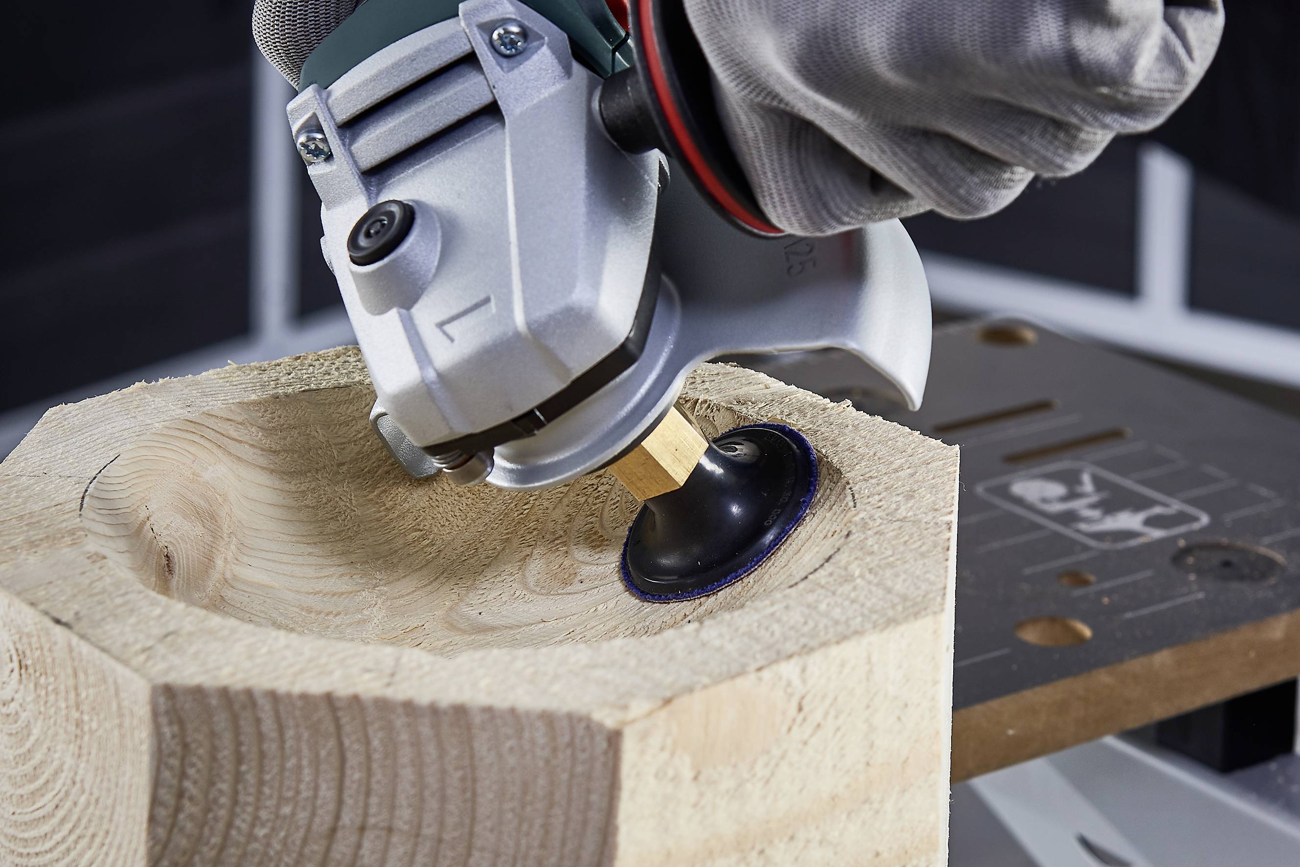 Wolfcraft 5607000 Schleifteller-Set für Winkelschleifer, 4-tlg. Durchmesser 50mm