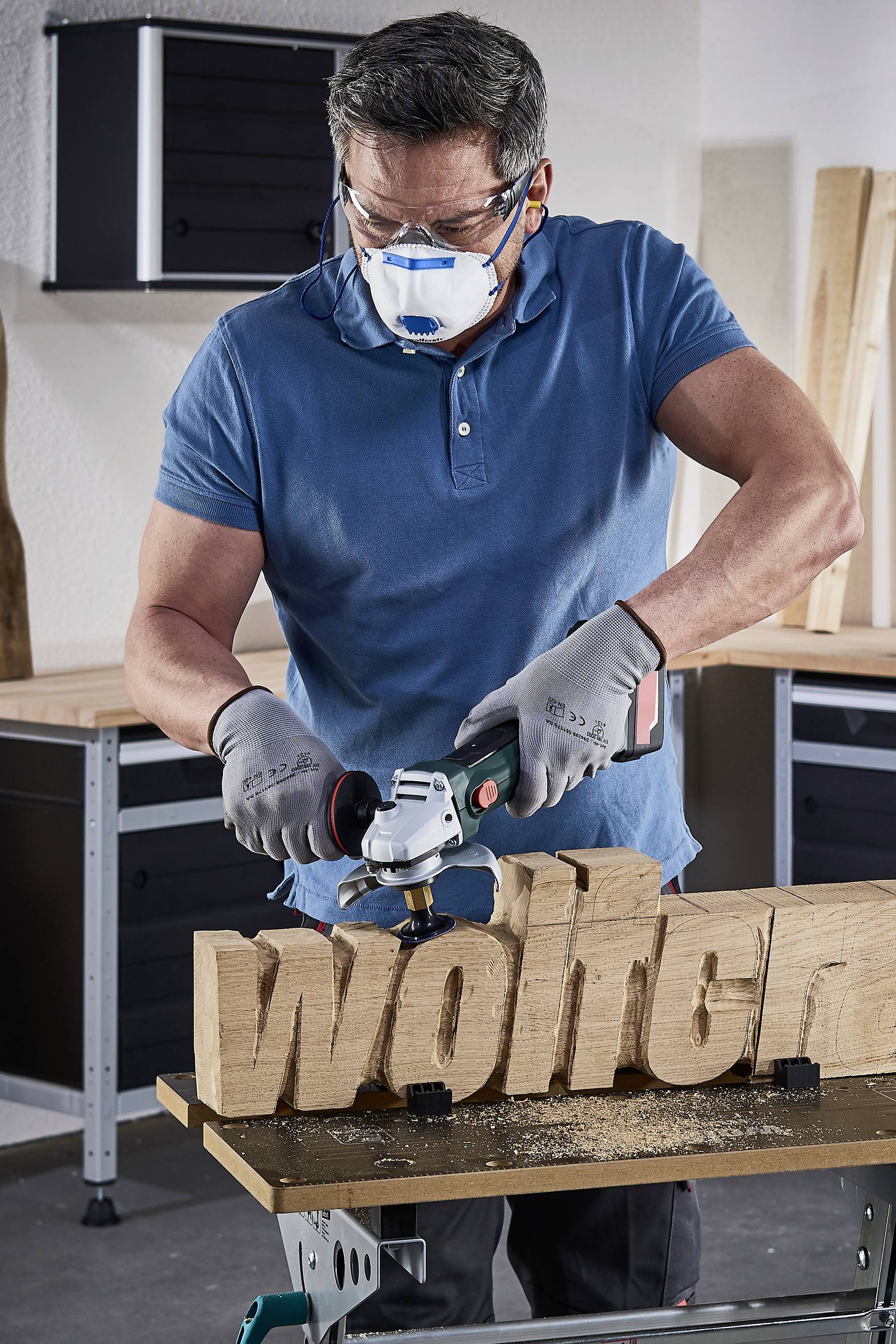 Wolfcraft 5607000 Schleifteller-Set für Winkelschleifer, 4-tlg. Durchmesser 50mm