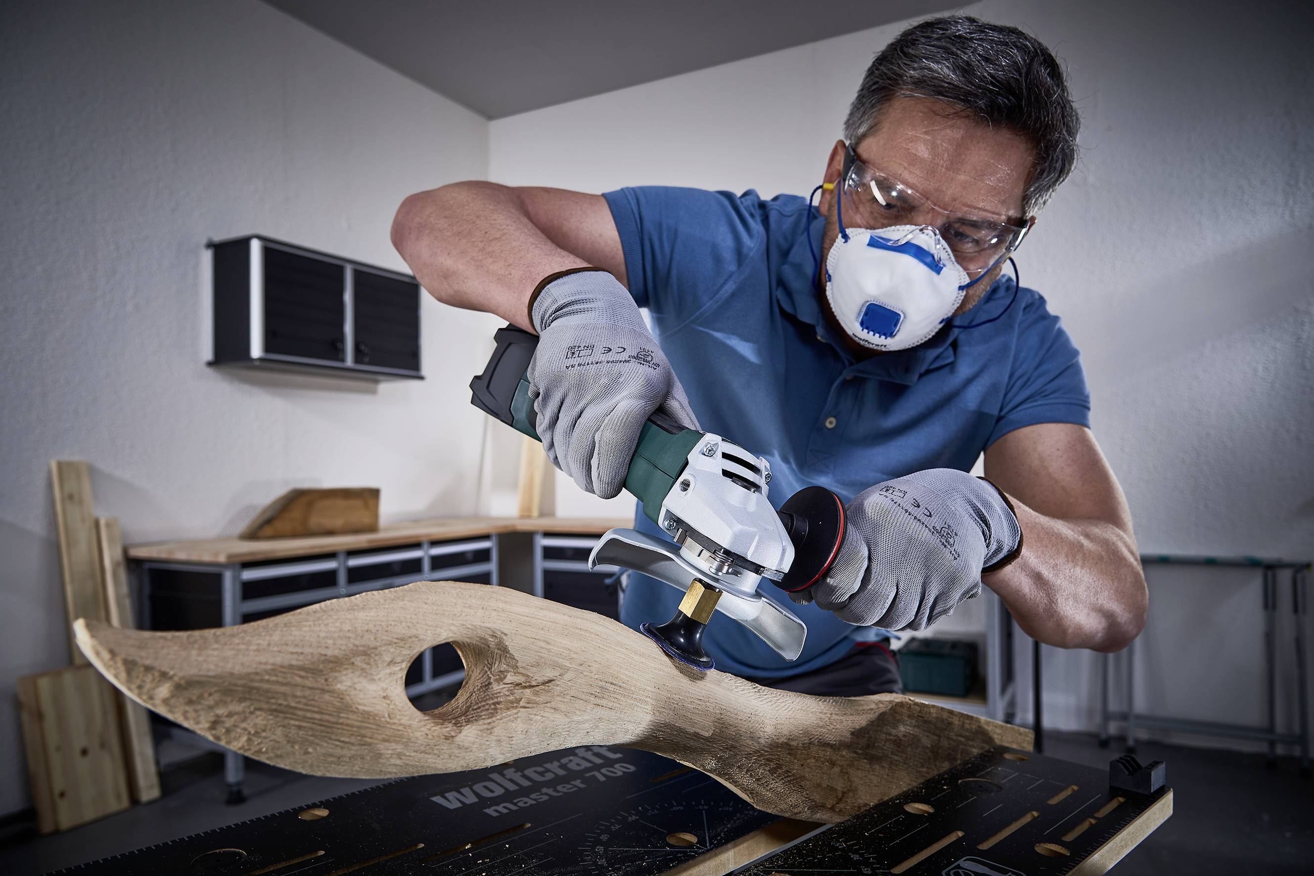 Wolfcraft 5607000 Schleifteller-Set für Winkelschleifer, 4-tlg. Durchmesser 50mm