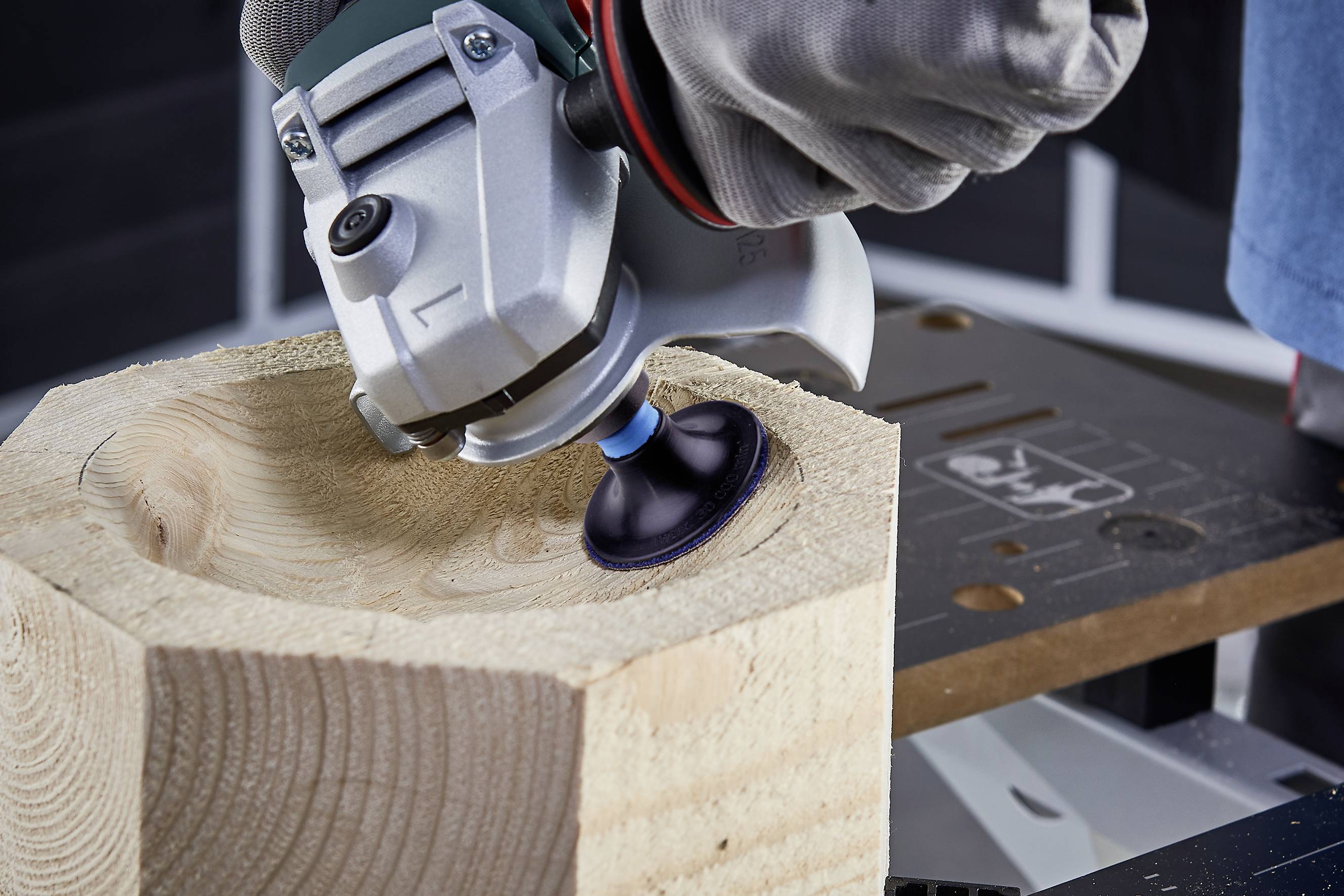 Wolfcraft 5608000 8 Schleifaufsätze mit Eindrehdorn, Ø 50mm Durchmesser 50mm