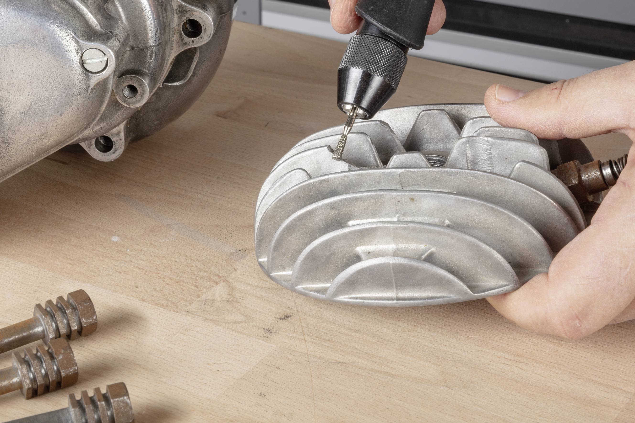 Wolfcraft 5987000 Diamantschleifstift-Set, zylinderförmig, 3-tlg. 1 Set