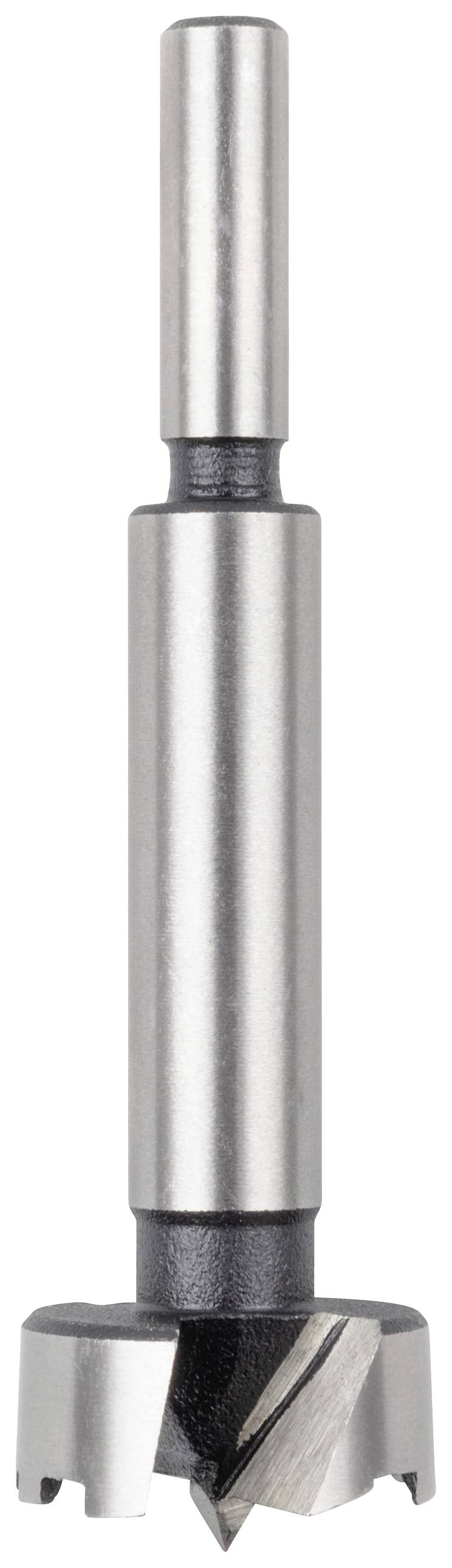 Ein zylindriger Bohrer mit scharfer Spitze und verstellbarem Schaft, geeignet für Holzarbeiten und präzises Bohren.