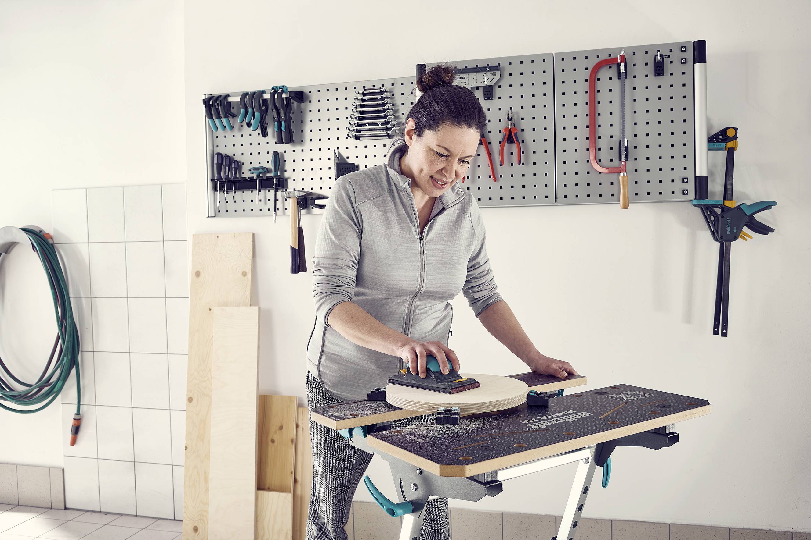 Wolfcraft 6871000 Spann- und Maschinentisch MASTER 750 ERGO 13.2kg Schwarz, Silber