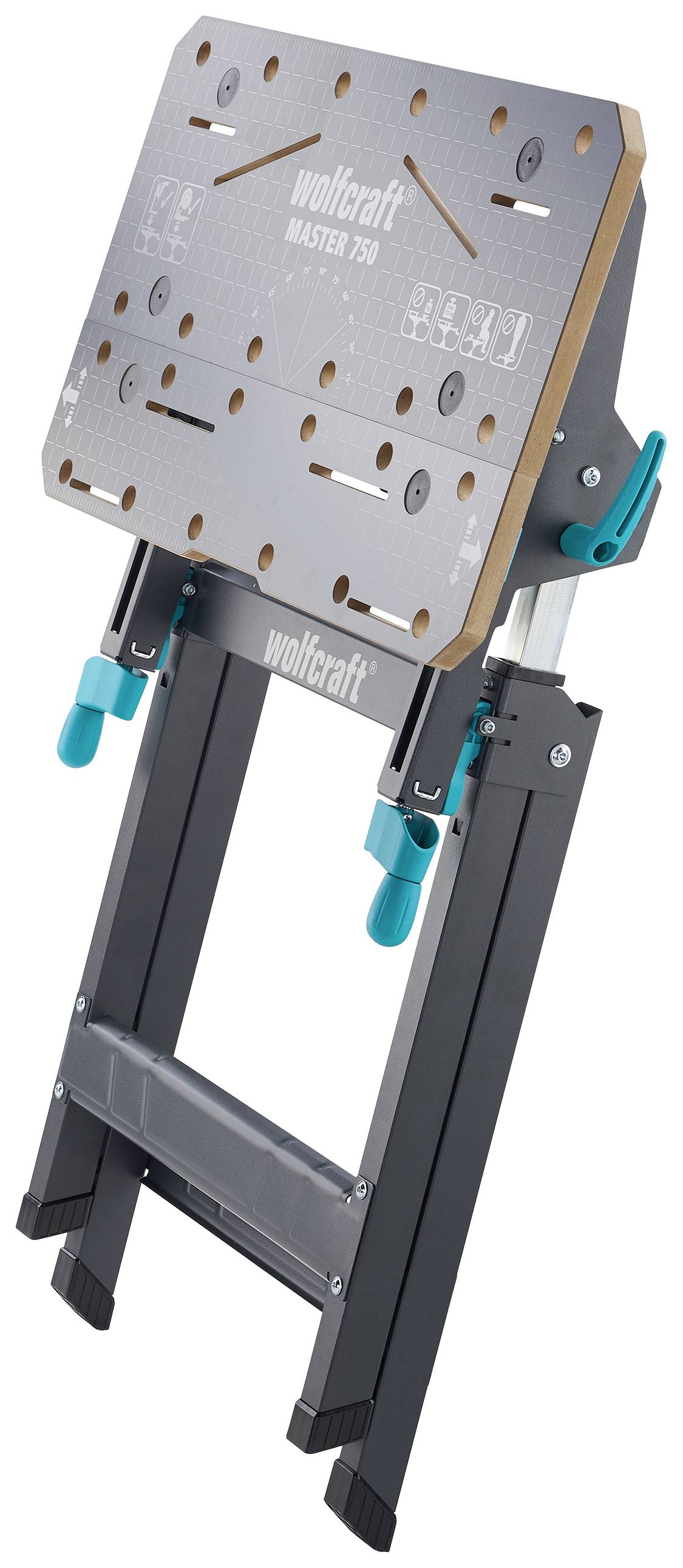 Wolfcraft 6871000 Spann- und Maschinentisch MASTER 750 ERGO 13.2kg Schwarz, Silber