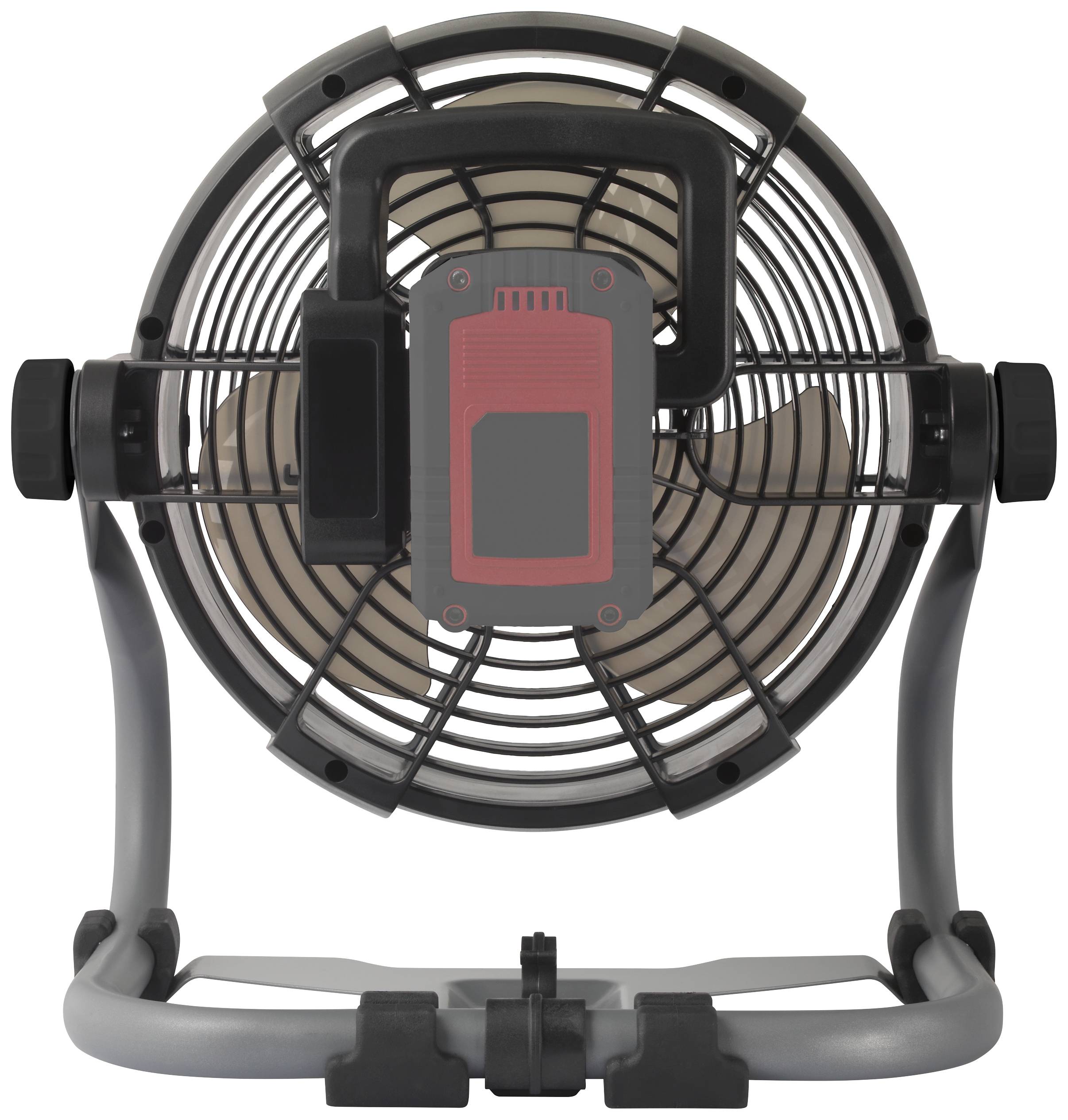 TOOLCRAFT TAWB-200 Akku-Ventilator 26W (Ø x H) 275mm x 350mm Rot, Grau, Schwarz LED-Kontrollleuchte, Akkubetrieb möglich
