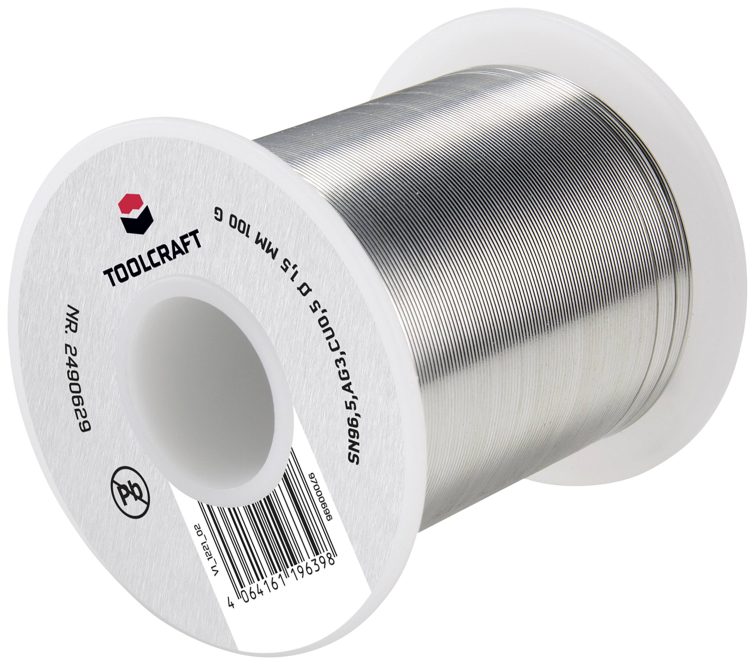 Spule mit Lötzinn mit Herstelleretikett.