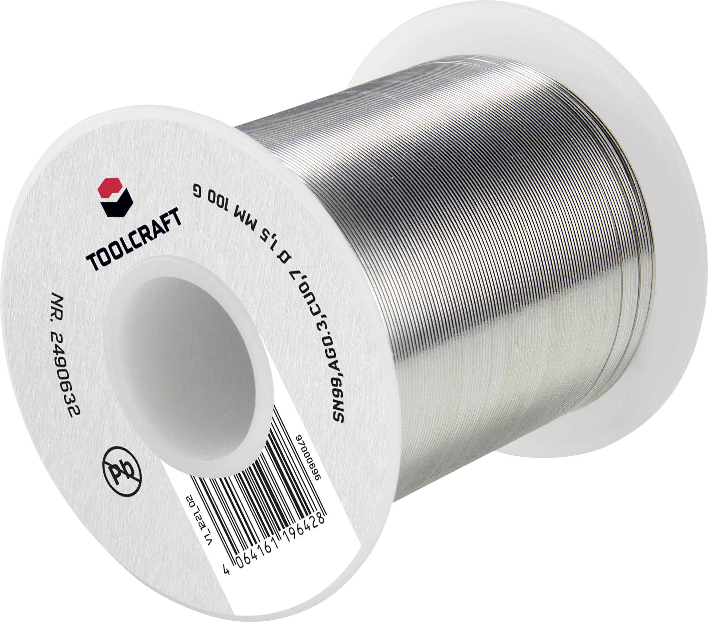 TOOLCRAFT Lötzinn, bleifrei Spule SN99AG03C ROL1 100 g 1.5 mm