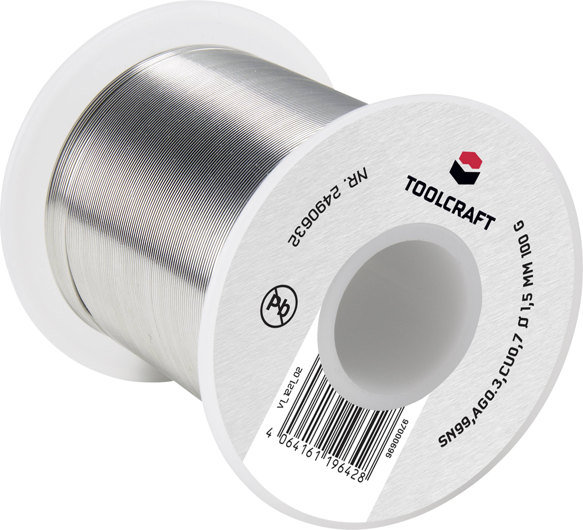 TOOLCRAFT Lötzinn, bleifrei Spule SN99AG03C ROL1 100g 1.5mm