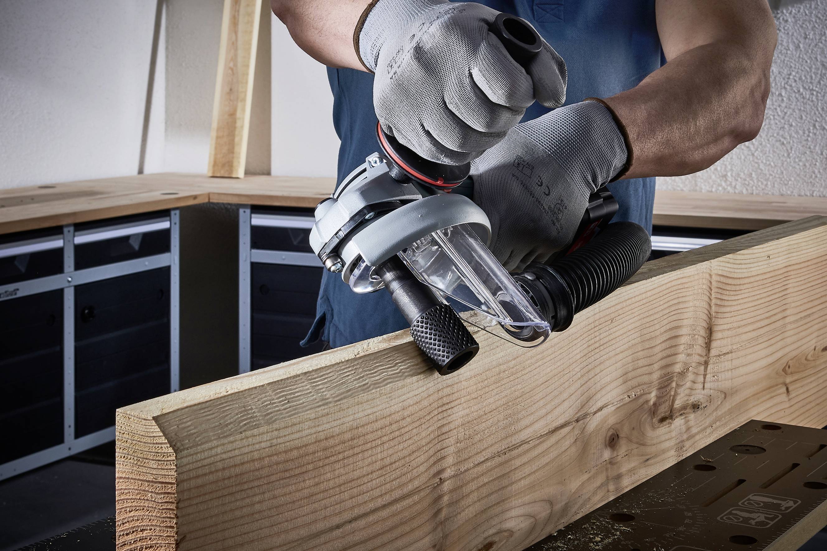 Wolfcraft 4400000 Holzbearbeitungsset für Winkelschleifer, 4tlg. 1 Set