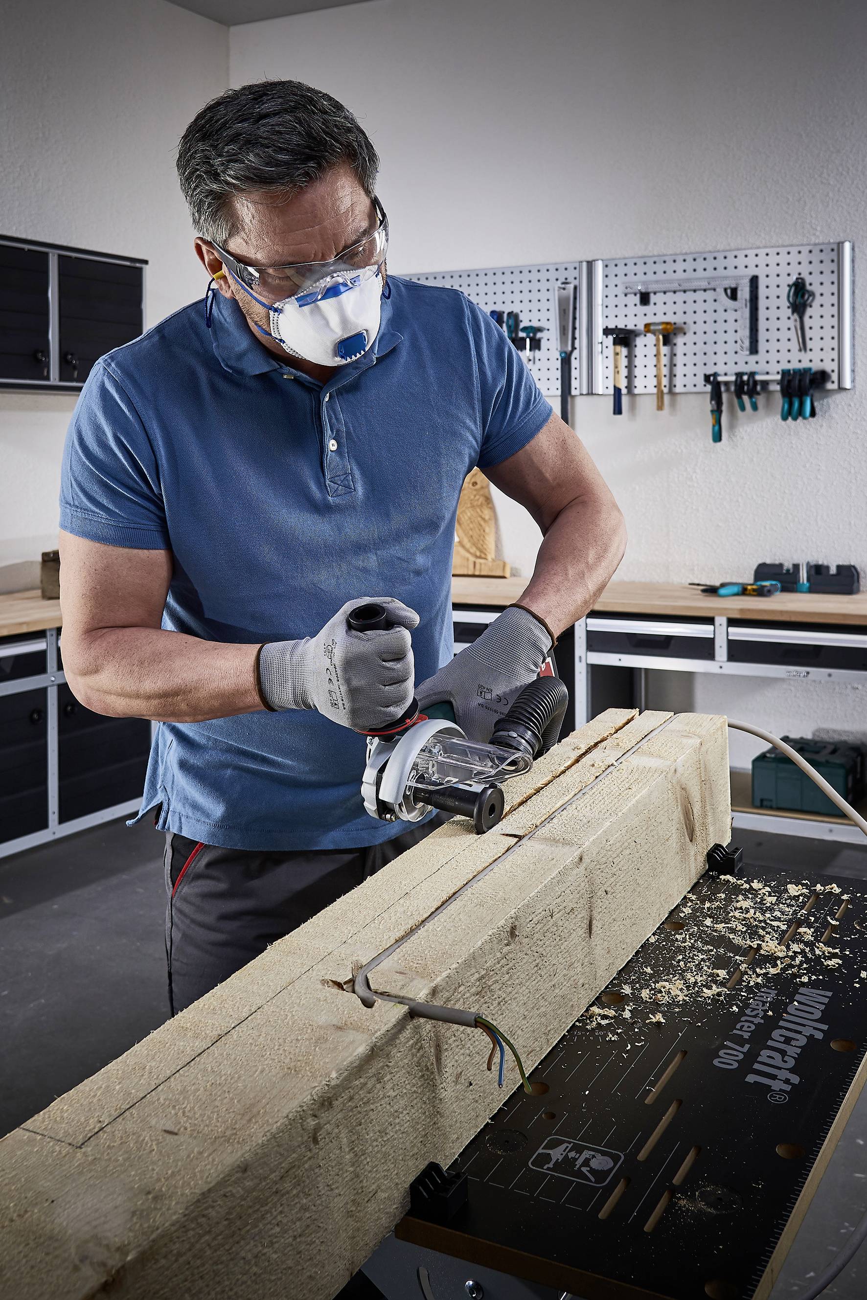 Wolfcraft 4400000 Holzbearbeitungsset für Winkelschleifer, 4tlg. 1 Set