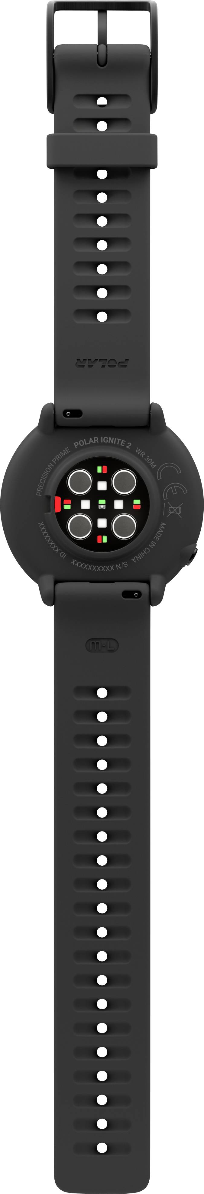 Polar Ignite 2 Pulsuhr mit integriertem Sensor 30mm S/L Schwarz