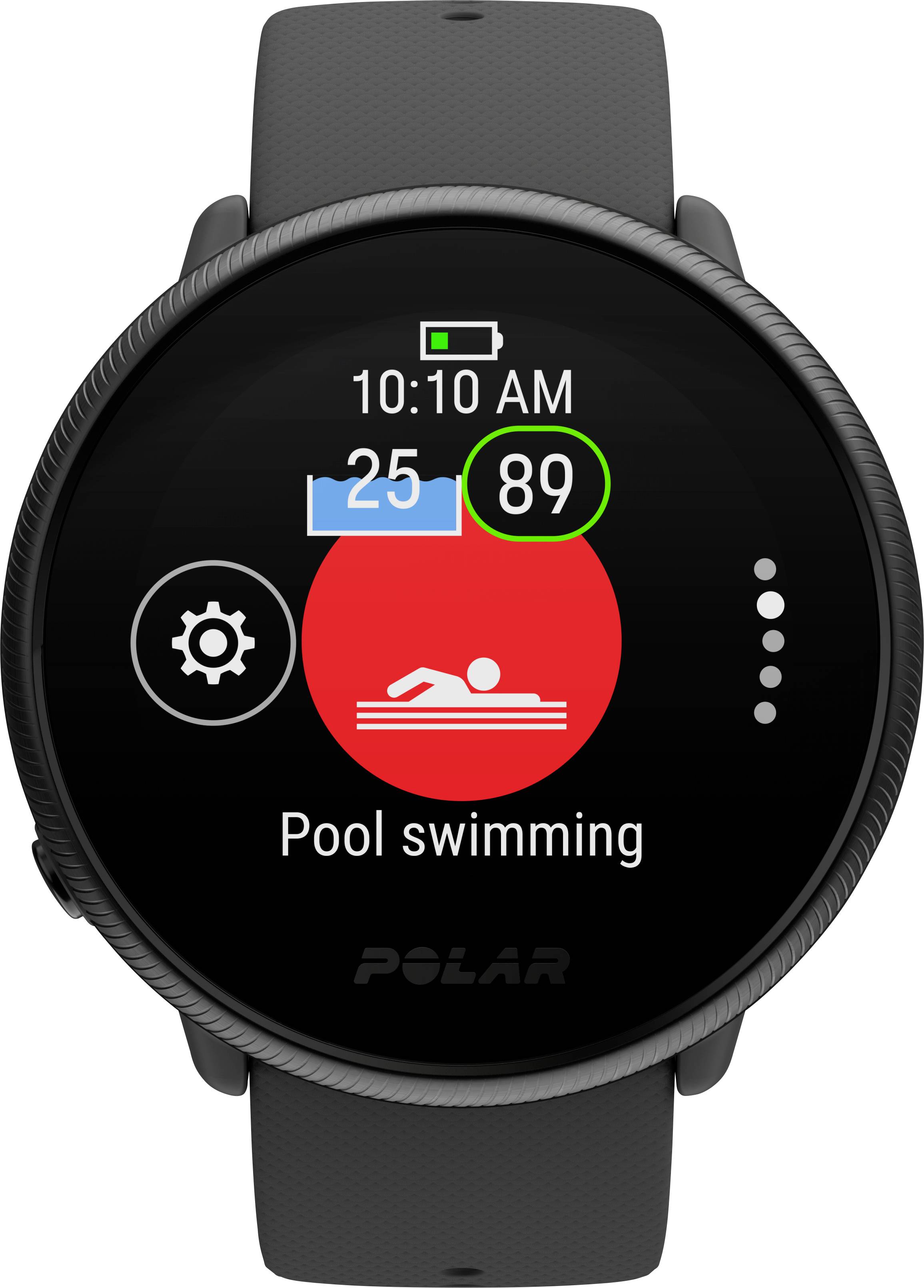 Polar Ignite 2 Pulsuhr mit integriertem Sensor 30mm S/L Schwarz