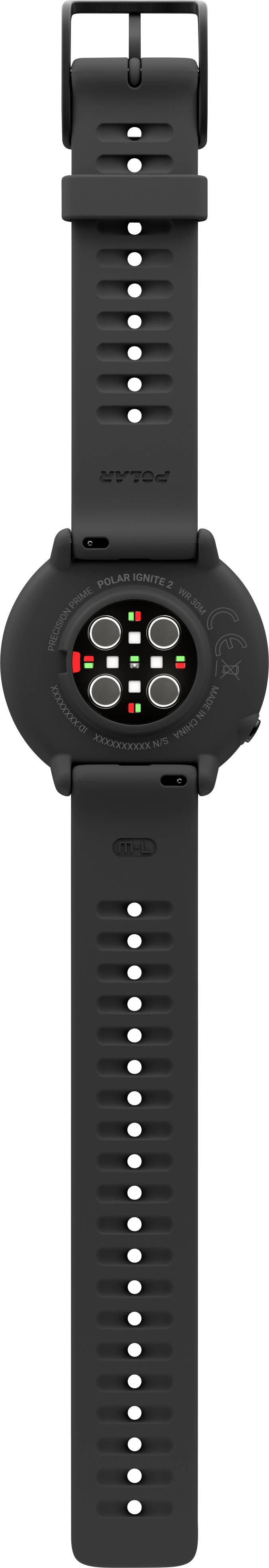 Polar Ignite 2 Pulsuhr mit integriertem Sensor 30mm S/L Schwarz