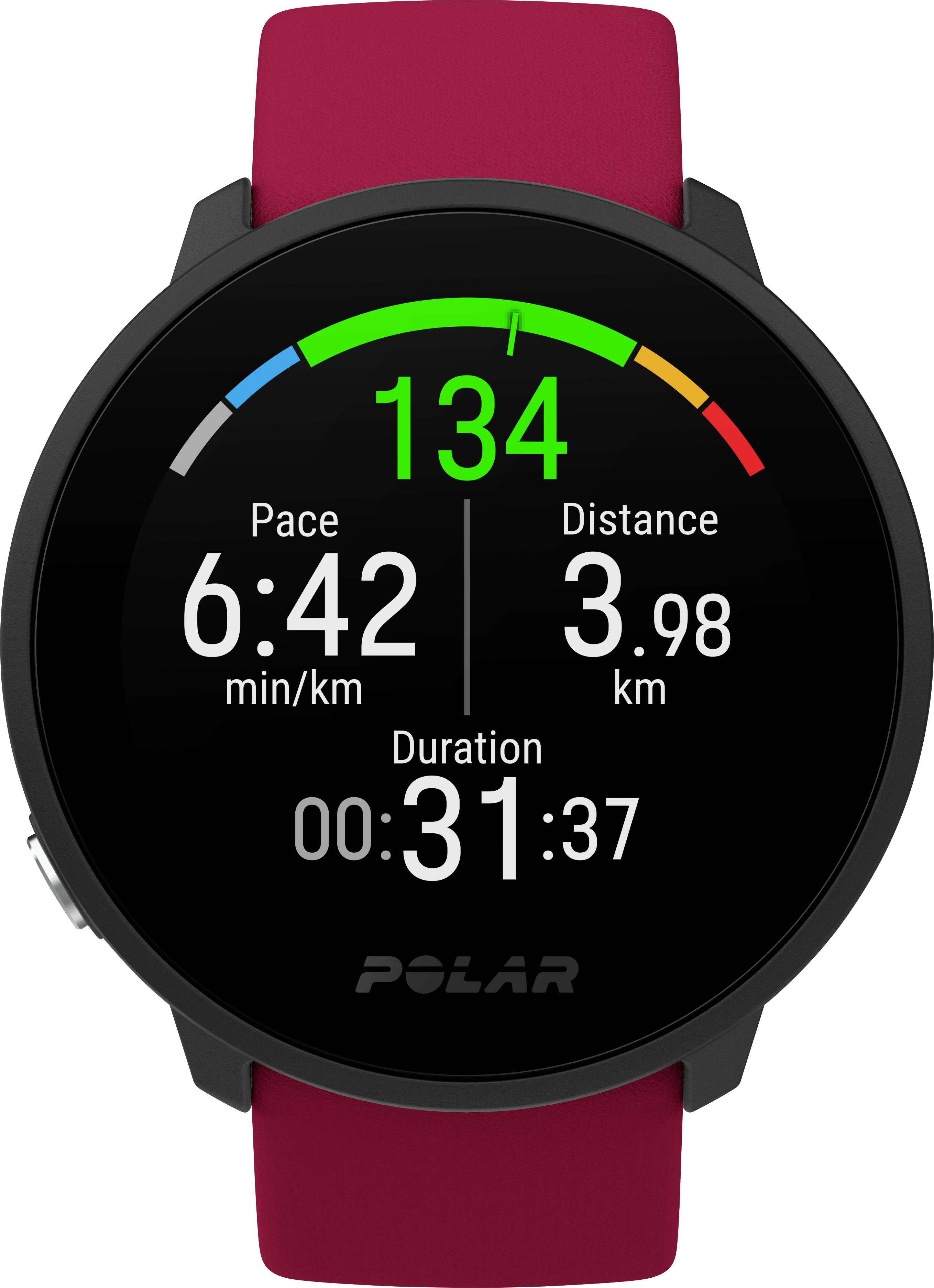 Polar Unite Pulsuhr mit integriertem Sensor 43 mm Uni Rot