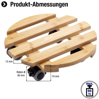 Metafranc WU0825330Pflanzenroller Bambus Traglast (max.): 60kg 74mm Anzahl Lenkrollen 4 Metafranc WU0825330Pflanzenroller Bambus Traglast (max.): 60kg 74mm Anzahl Lenkrollen 4