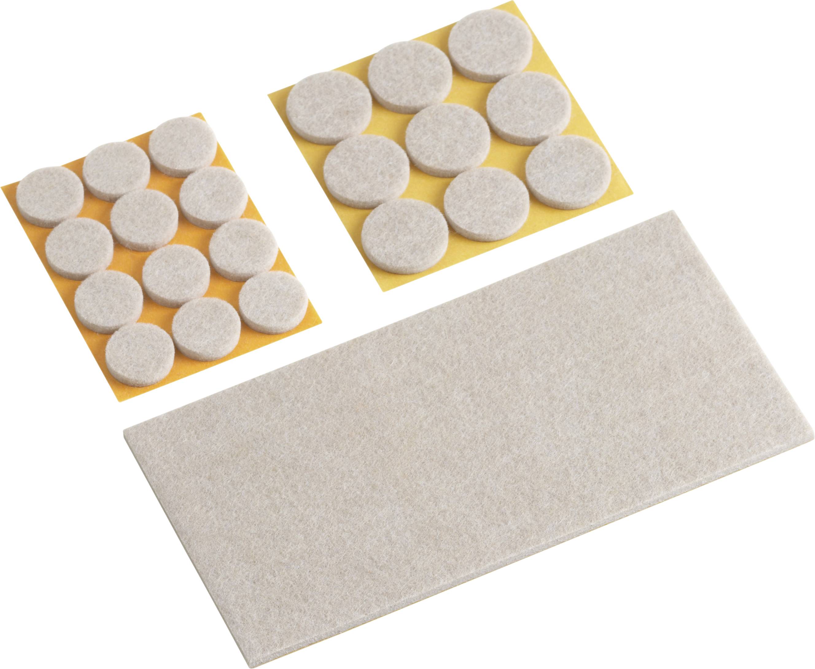Metafranc WU0644896 Filzgleiter selbstklebend, rund, quadratisch Beige 1 Set