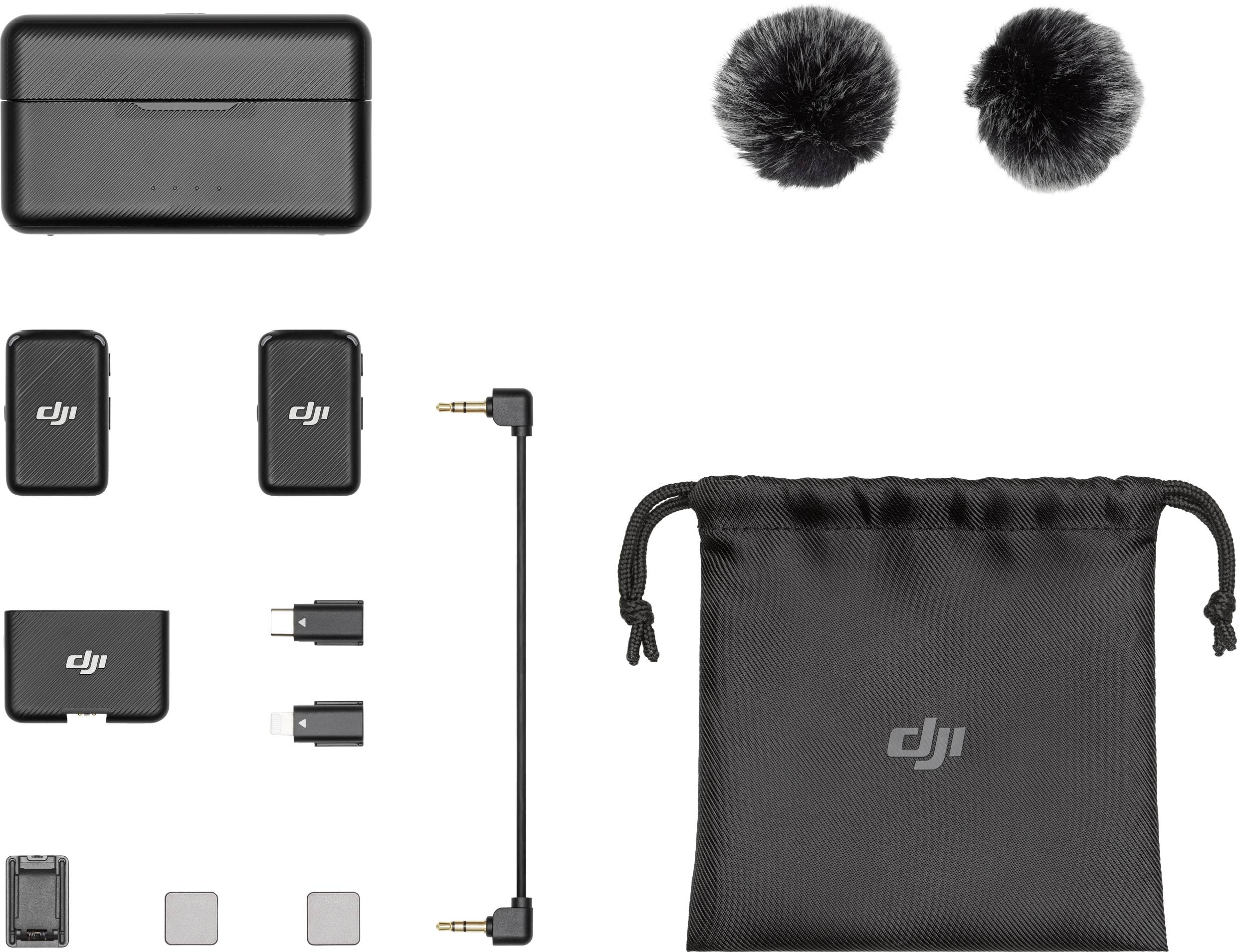 DJI MIC Ansteck Funkmikrofon-Set Übertragungsart (Details):Kabellos inkl. Tasche, inkl. Kabel, inkl. Klammer, inkl. Mikrofoncase Audio, stereo (3.5