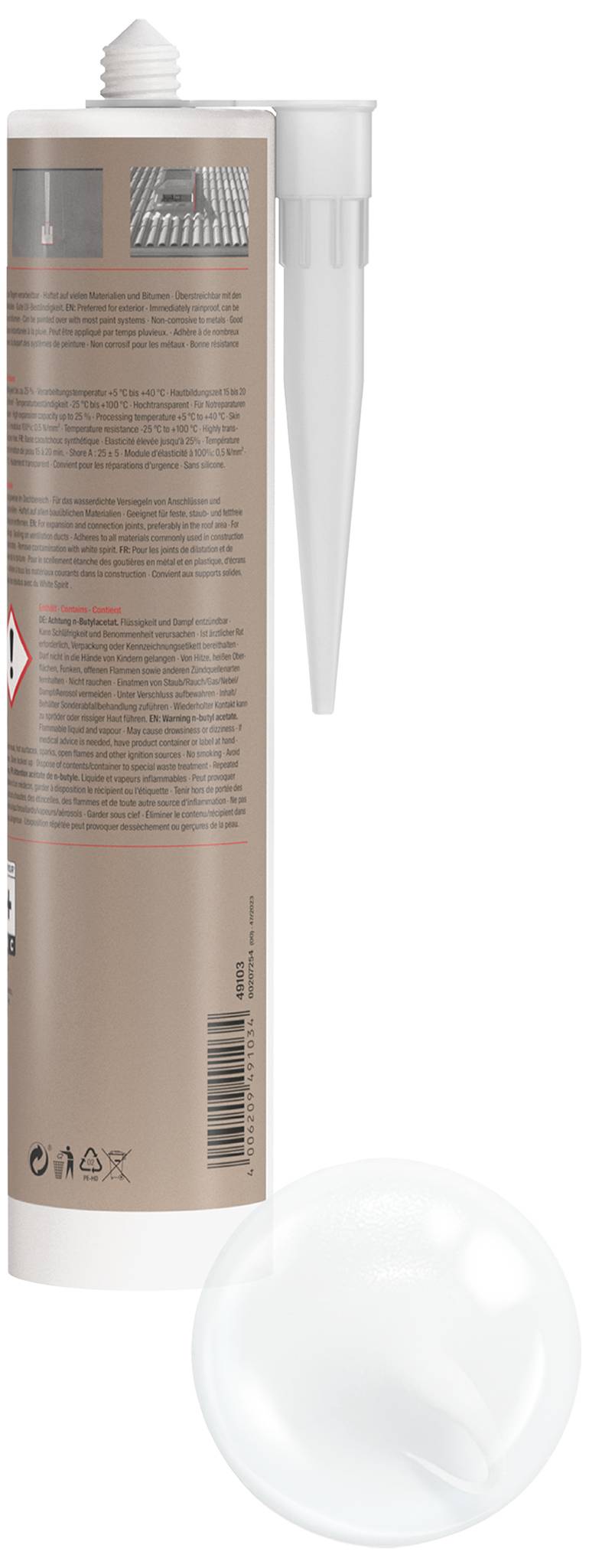 Fischer DDK 310 Allwetter-Dichtstoff Herstellerfarbe Transparent 049103 310ml