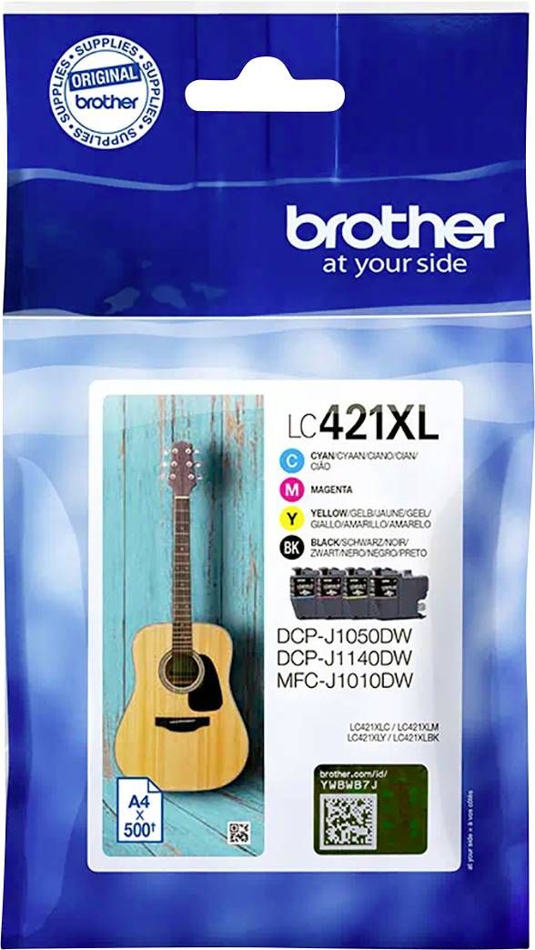 Brother Druckerpatrone LC-421XLVAL Original Kombi-Pack Schwarz, Cyan, Gelb, Magenta LC421XLVAL