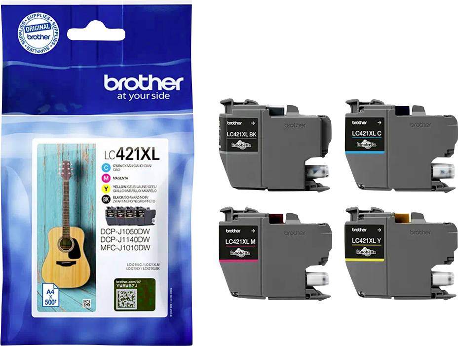 Brother Druckerpatrone LC-421XLVAL Original Kombi-Pack Schwarz, Cyan, Gelb, Magenta LC421XLVAL