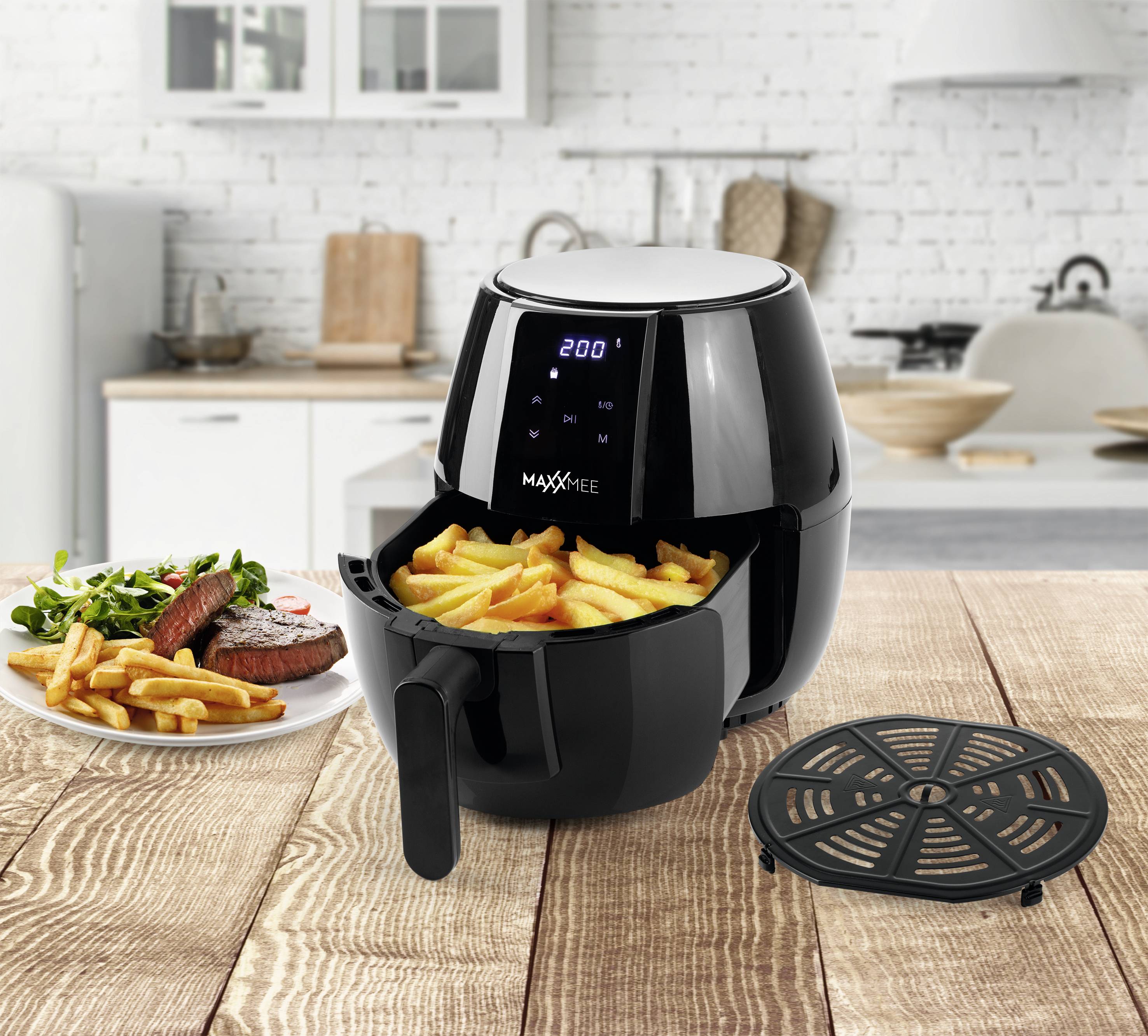 Maxxmee Digital 4l Heißluft-Fritteuse 1400W Schwarz