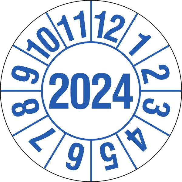 SafetyMarking 30.C4015.24 Prüfplakette 2024 Blau-Weiß Folie selbstklebend (Ø) 3cm 3cm 15St.