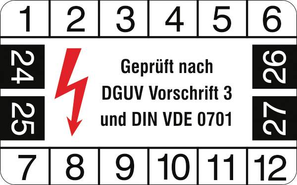 SafetyMarking 30.C2125.24-27 Prüfplakette 2024-2027 Weiß/Schwarz Folie selbstklebend (L x B) 2.5cm x 4cm 12St.
