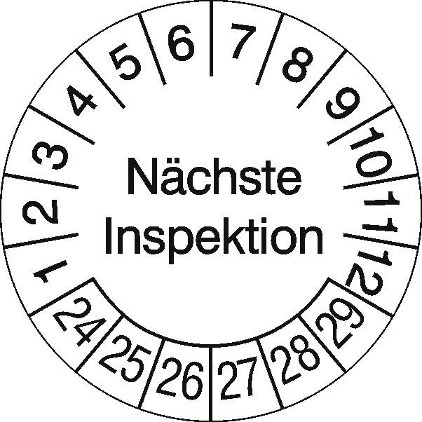 SafetyMarking 30.3690.24-29 Prüfplakette Nächster Prüftermin 2024-2029 Weiß/Schwarz Folie selbstklebend (Ø) 3cm 3cm 15St.