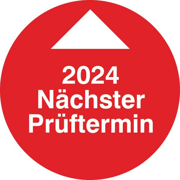 SafetyMarking 30.0819.2024 Prüfplakette Nächster Prüftermin 2024 Rot/Weiß Folie selbstklebend (Ø) 3cm 3cm 15St.