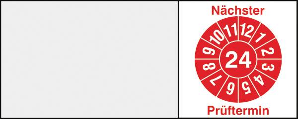 SafetyMarking 30.0881.24 Kabelprüfplakette Nächster Prüftermin 2024 Rot/Weiß Folie selbstklebend (L x B) 2cm x 5cm 16St.
