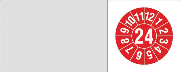 SafetyMarking 30.3700.24 Kabelprüfplakette 2024 Rot/Weiß Folie selbstklebend (L x B) 2cm x 5cm 16St.