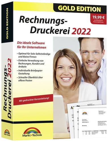 Markt Technik Rechnungsdruckerei 2022 Gold Edition Vollversion, 1 Lizenz Windows Kaufmännische So  - Onlineshop Voelkner