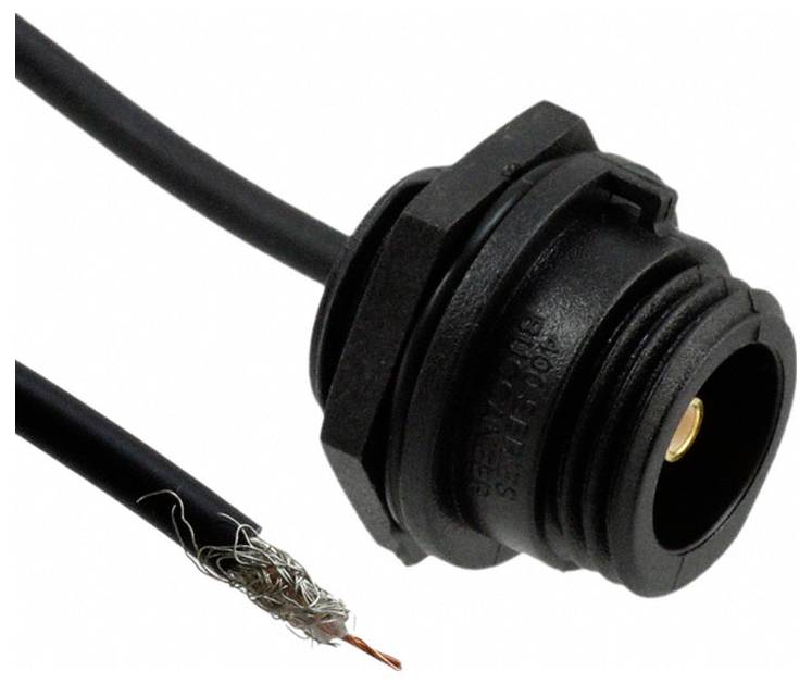 Ein silberner und grüner D-Sub-Stecker mit mehreren Stiften, verwendet für die Datenübertragung in elektronischen Geräten.