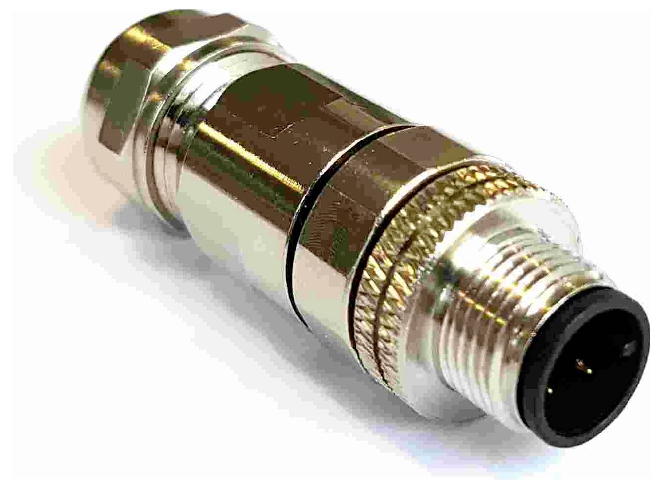 Eine rot-weiße Kunststoffdüse, wahrscheinlich zum Ausgeben von Flüssigkeiten gedacht, mit konischem Auslaufdesign.