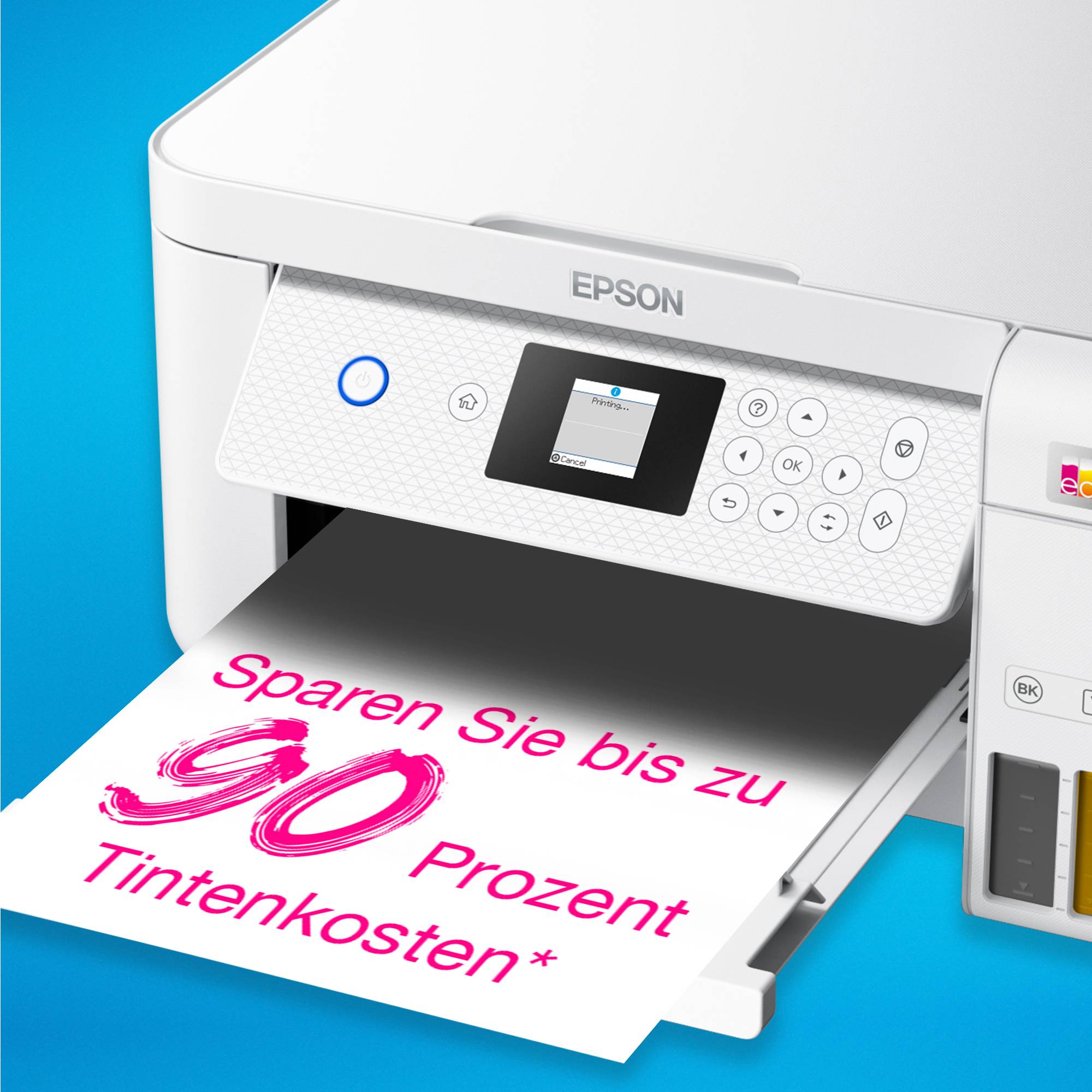 Epson EcoTank ET-2856 Multifunktionsdrucker Tintenstrahl Farbe A4 Drucker, Scanner, Kopierer Duplex, Tintentank-System, USB, WLAN