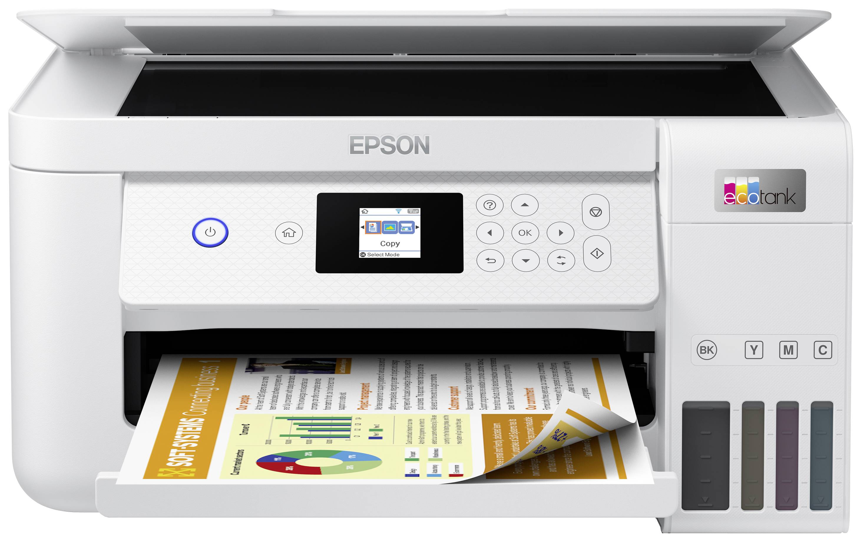 Epson EcoTank ET-2856 Multifunktionsdrucker Tintenstrahl Farbe A4 Drucker, Scanner, Kopierer Duplex, Tintentank-System, USB, WLAN