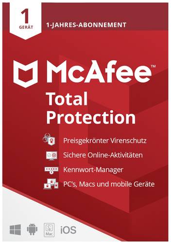 McAfee Total Protection Jahreslizenz, 1 Lizenz Windows, Mac, Android, iOS Antivirus  - Onlineshop Voelkner