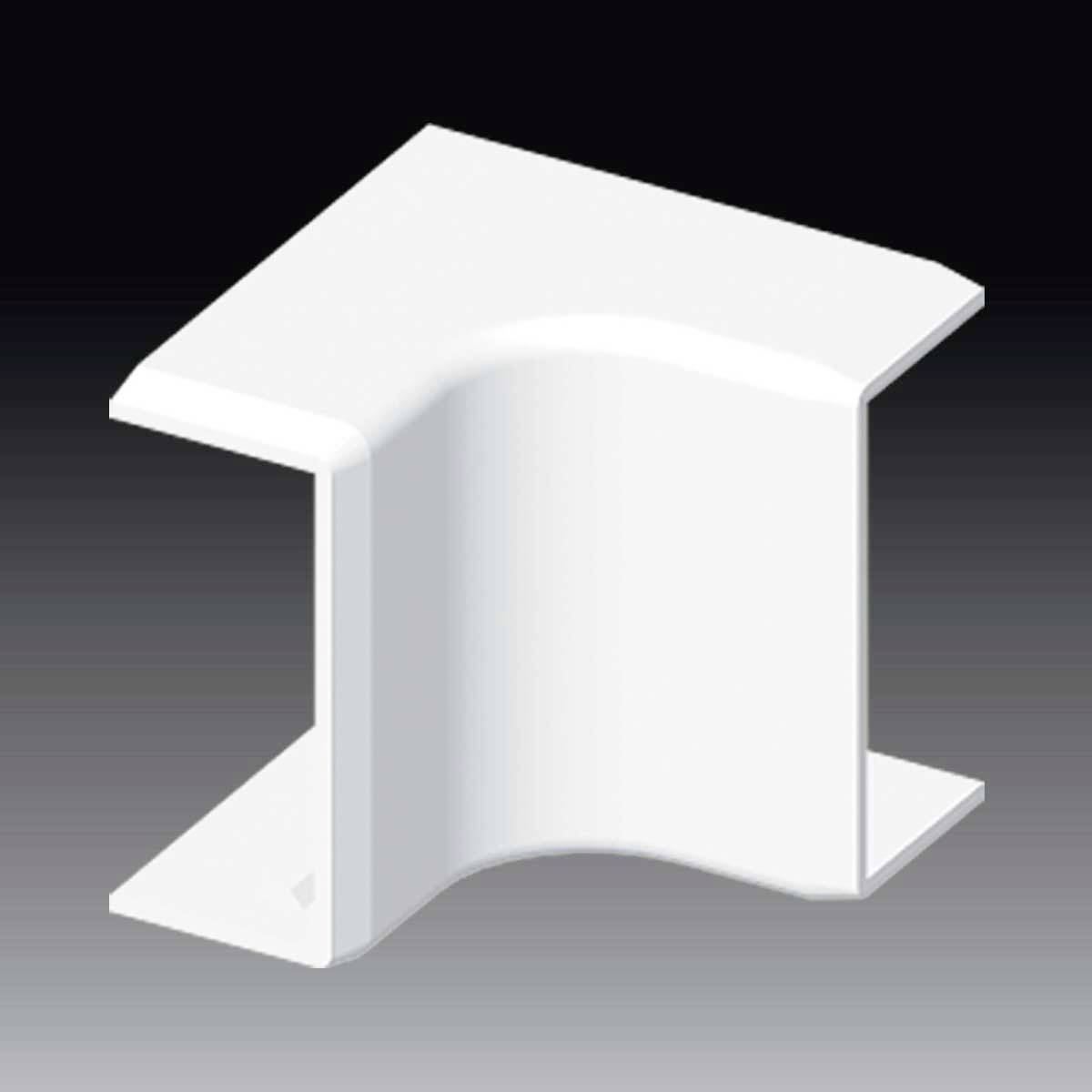 Ein weißes, gebogenes Plastikprofil, das auf einem dunklen Hintergrund steht. Es hat eine U-ähnliche Form und wird von oben betrachtet.