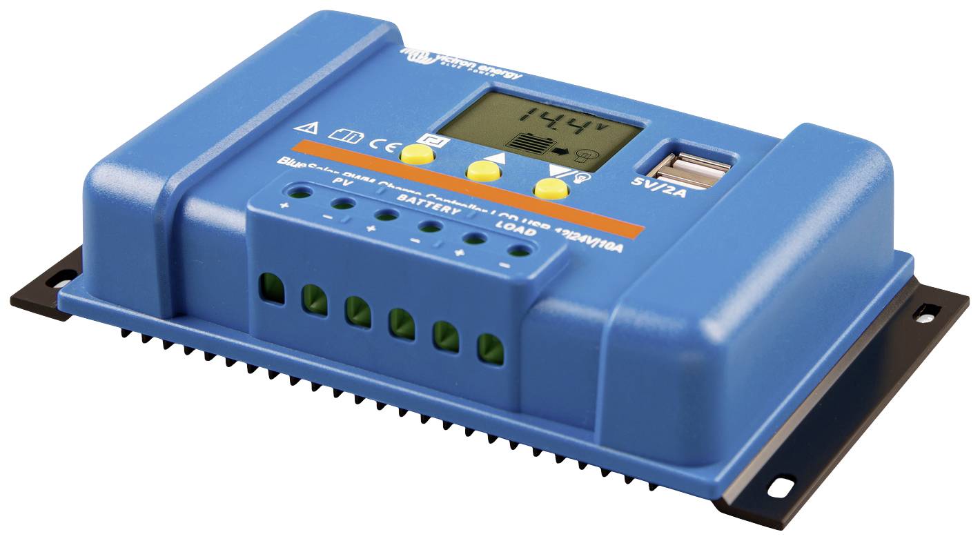 Victron Energy Blue-Solar PWM-LCD&USB Laderegler PWM 12 V, 24V 10A