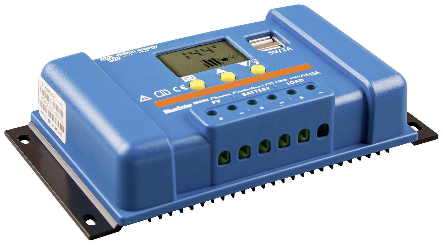 Victron Energy Blue-Solar PWM-LCD&USB Laderegler PWM 12 V, 24V 10A